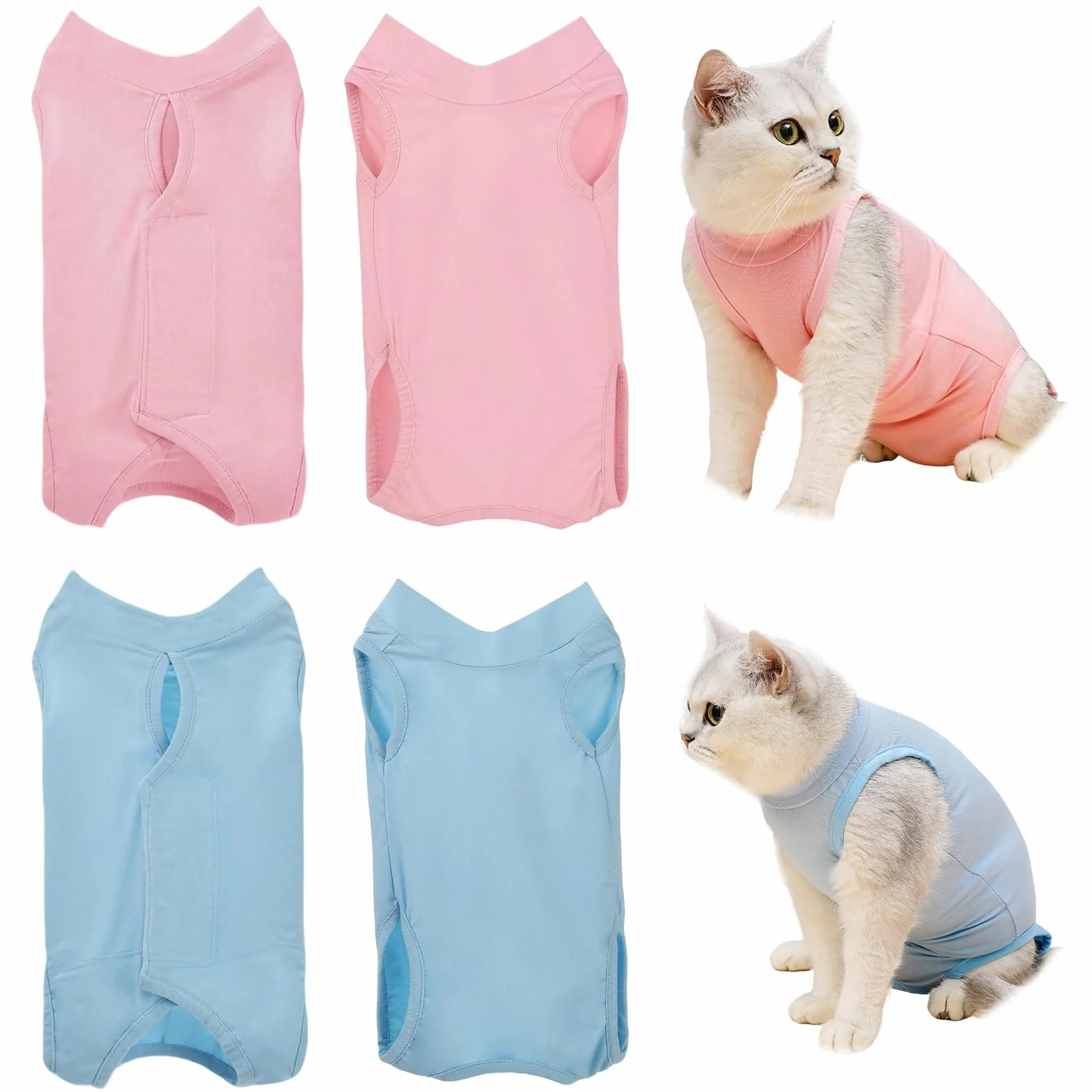 Lot de 2 bodies pour chat après chirurgie postopératoire, respirants, castration, soin des plaies