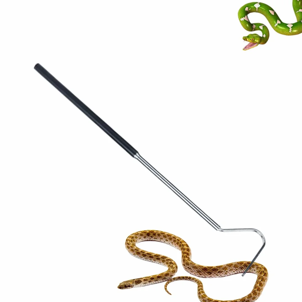 Crochet Serpent en Acier Inoxydable Extensible Télescopique 1 M, Outil de Capture Rétractable pour Reptile (Noir)
