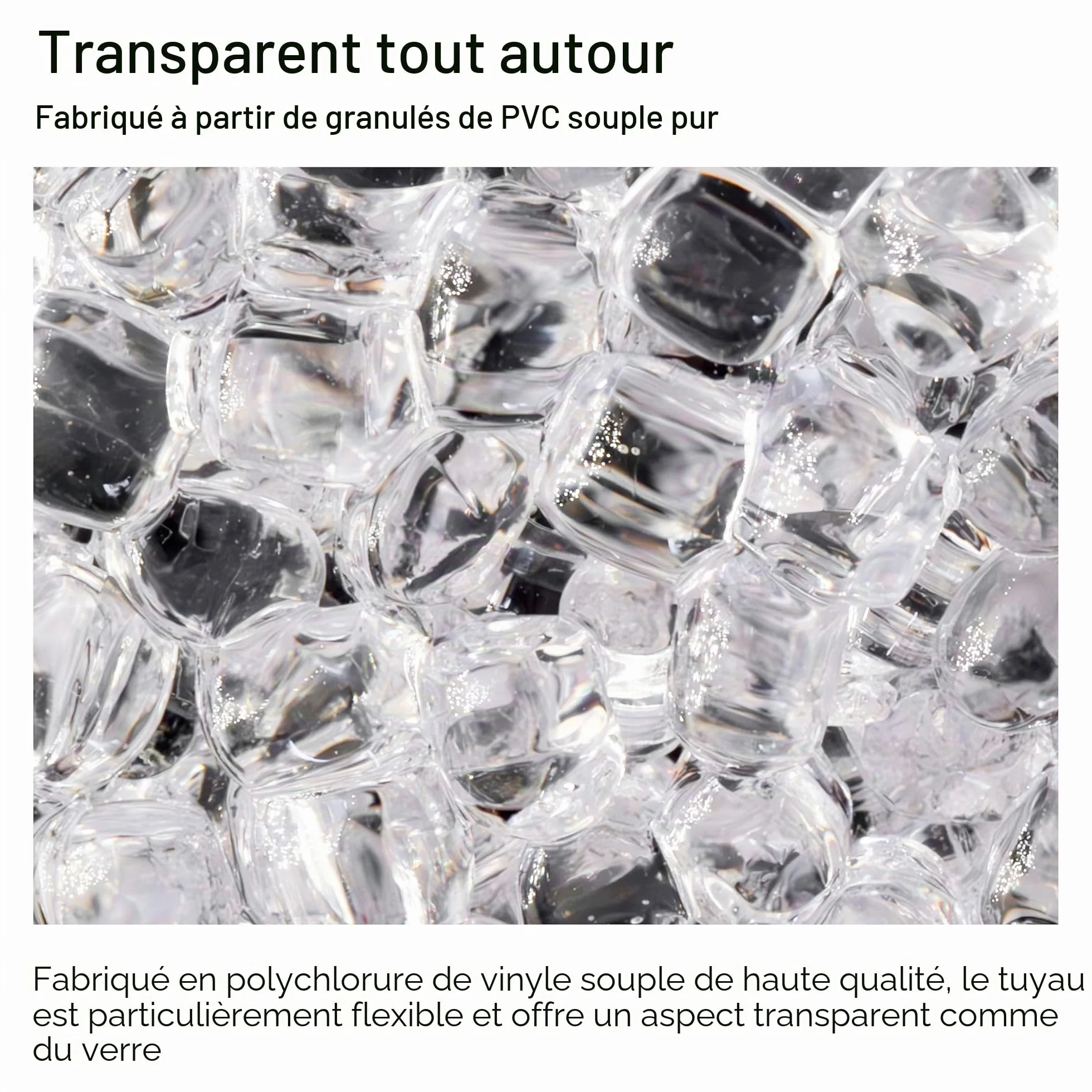 Tuyau d'air en PVC transparent 25 m 4 mm intérieur 6 mm extérieur pour bassins et aquariums